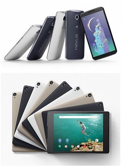 Новинки Google Nexus: 6-дюймовый смартфон и 9-дюймовый планшет    
