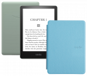 Amazon Kindle PaperWhite 2021 16Gb SO Agave Green с обложкой Light Blue