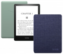 Amazon Kindle PaperWhite 2021 16Gb Special Offer Green с обложкой Ткань Deep Sea Blue